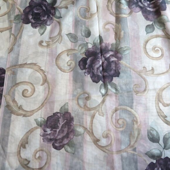 Vintage Croscill Chambord Cassis Amethyst Semi Sheer Curtain Panel Drapes Pair - Picture 3 of 7